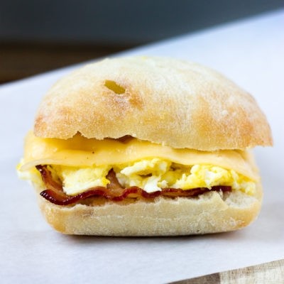 Gouda, Bacon, and Egg Sandwich