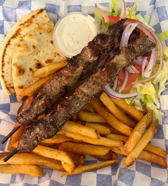 Lamb souvlaki Platter