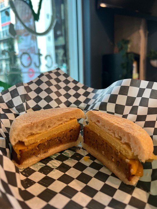 *NEW* Vegan Sausage, "Egg", and "Cheese" Sandwich!