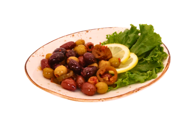 Harissa-Marinated Mixed Olives ***