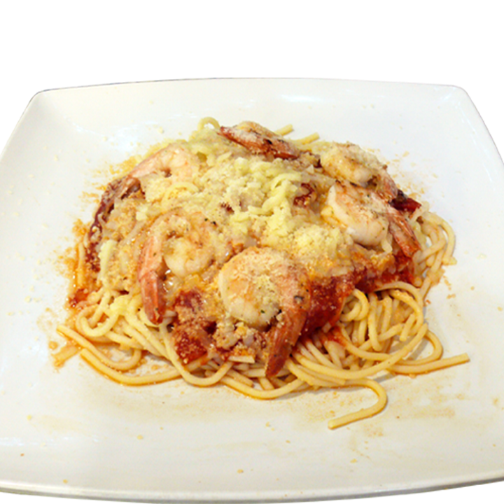 Spaghetti con  Camarones