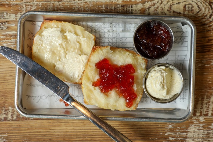 biscuit + jam + butter