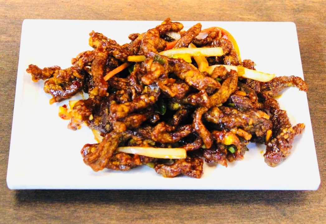 Spicy Crispy Shredded Beef in Hot and Sour sauce 脆皮牛肉丝