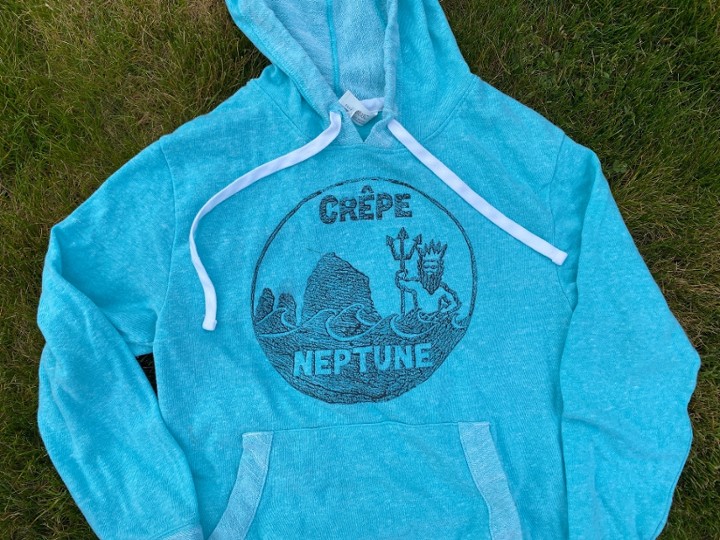 SMALL - Hoodie Caribbean Blue (Blockprint)