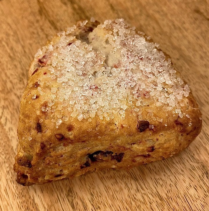 Raspberry White Choc.  Scone
