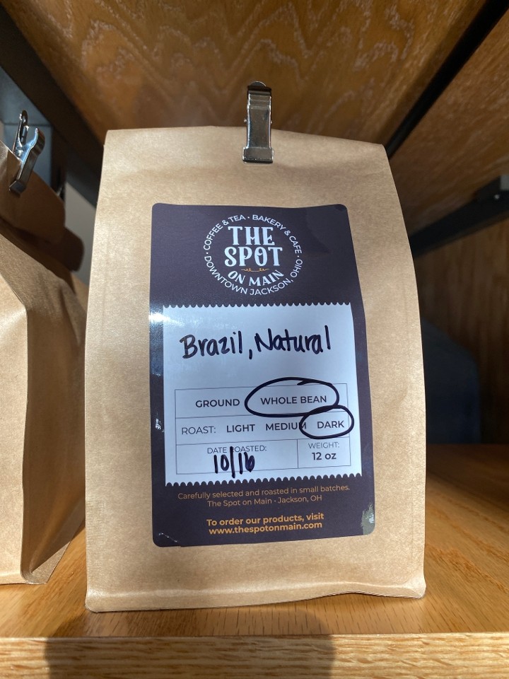 Brazil, Natural - Whole Bean 12 oz.