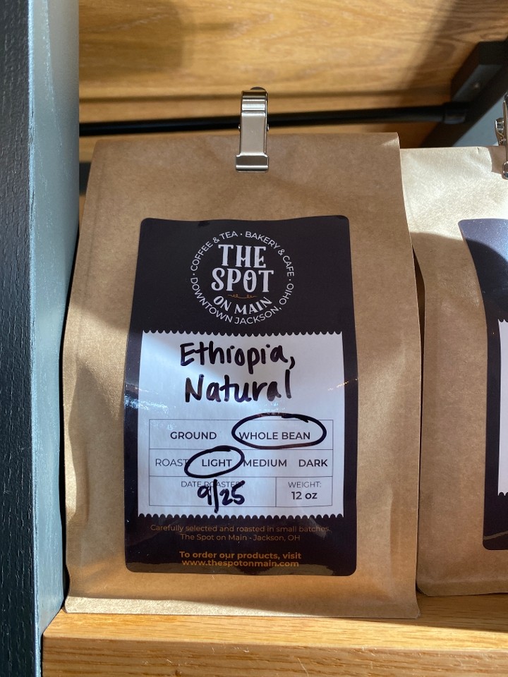 Ethiopia, Natural - Whole Bean 12 oz.