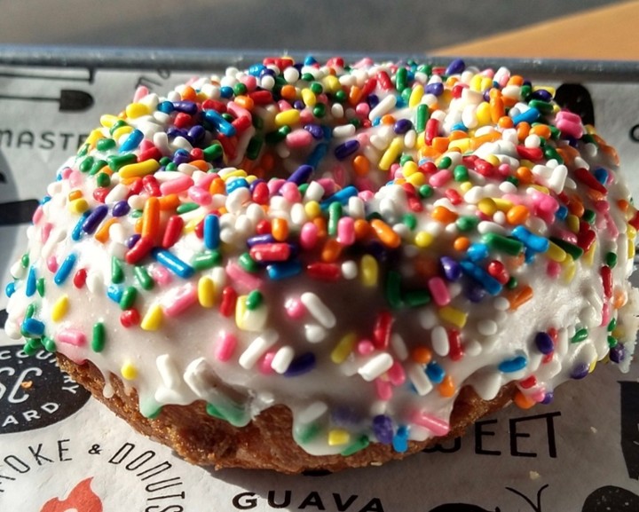 Vanilla Rainbow Sprinkles Donut*