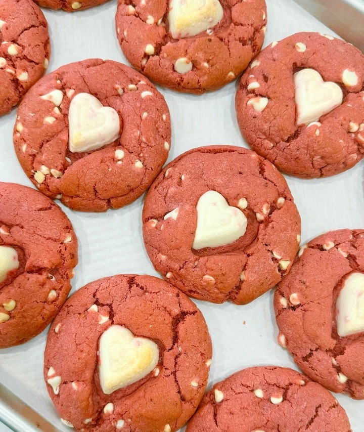 Strawberries and Cream Heart Colossal Cookie