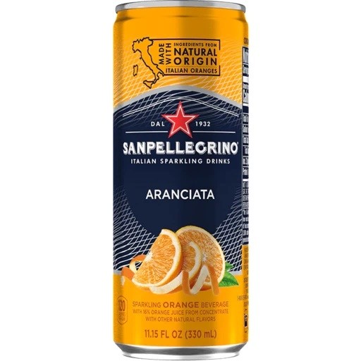 Aranciata San Pellegrino Orange Soda Can 11.5 oz