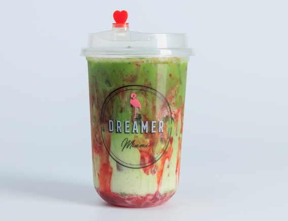 Matcha Strawberry Marmalade Latte