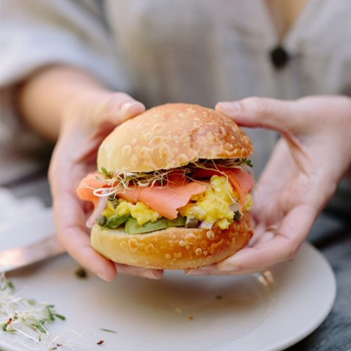 Smoked Salmon, Avocado, & Egg Sandwich