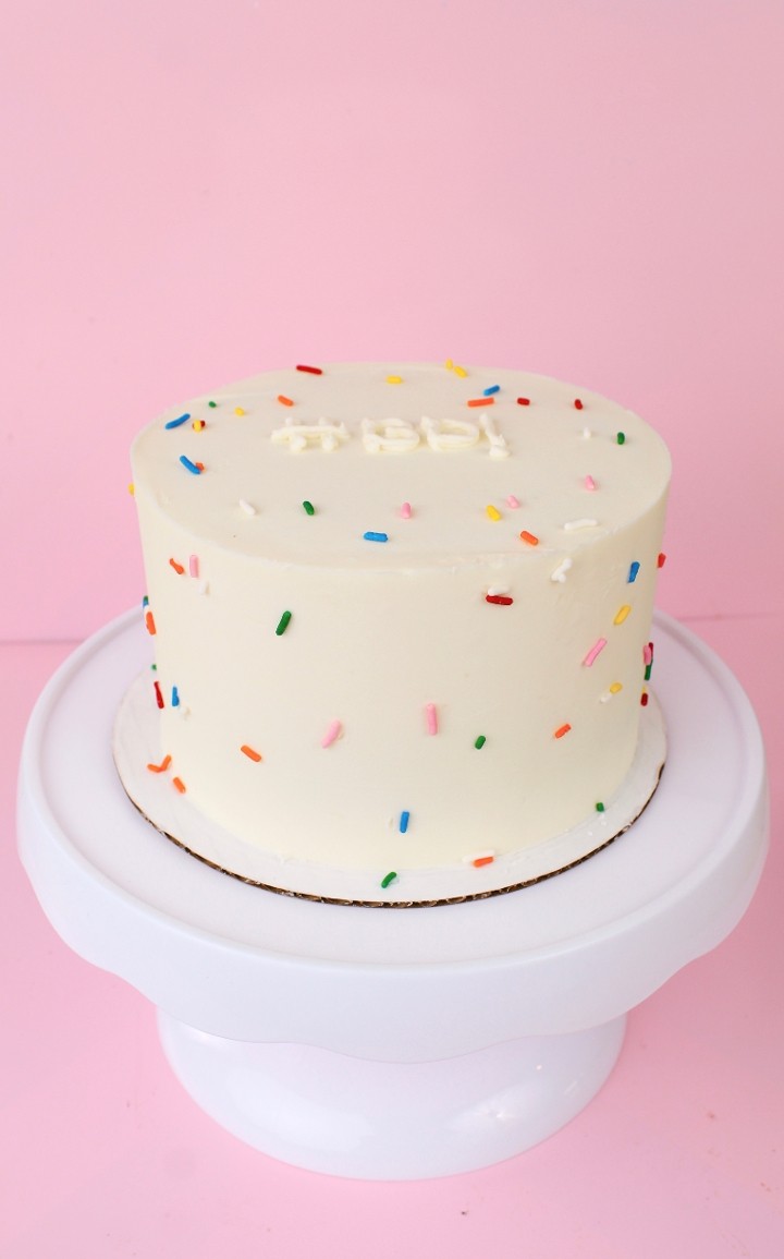White Sprinkle Cake