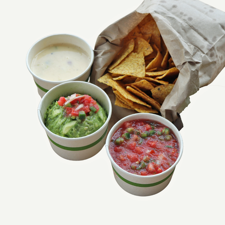 DIPPING COMBO (GUAC - QUESO - SALSA - CHIPS)