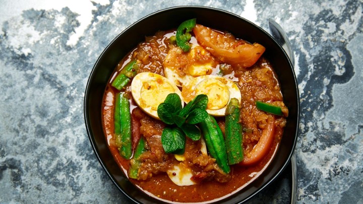 Egg and Okra Curry
