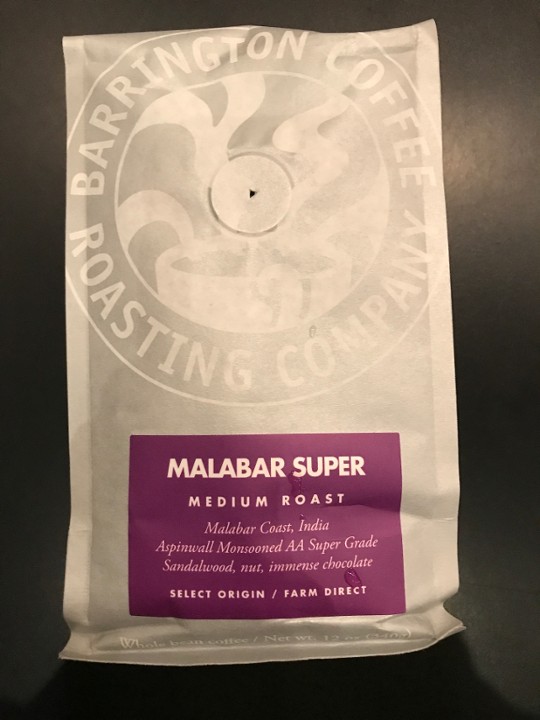 Barrington Coffee Malabar Super Whole Bean 12oz