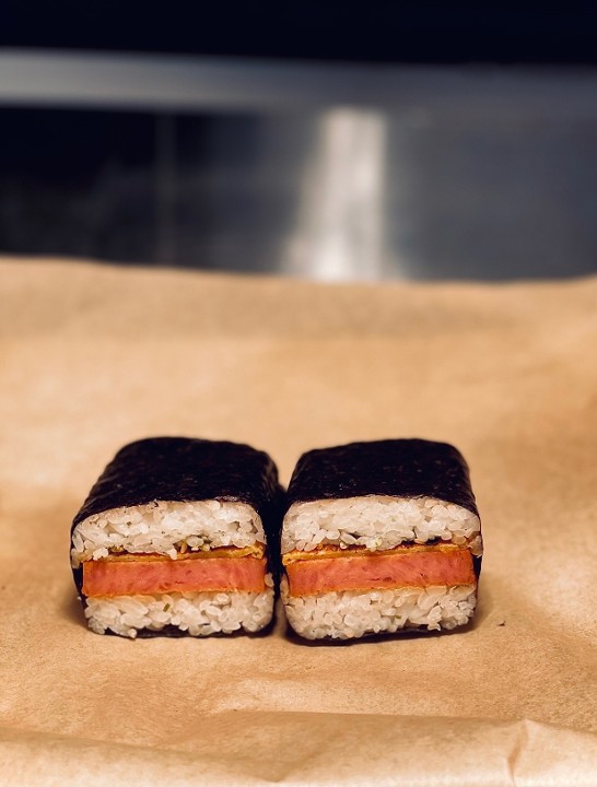 Spam Musubi (Spam with Egg Omelet) White Rice