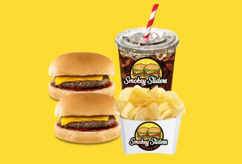 2 Cheeseburger Slider /1 Chips & a Fountain Soda