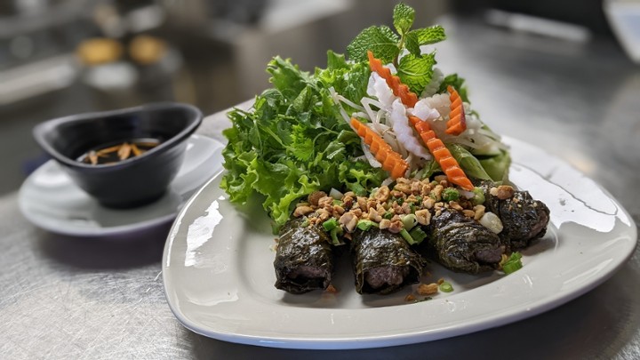 Vietnamese Grape Leaves Rolled with Beef