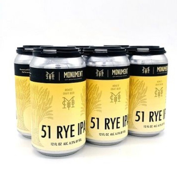 Beer-6 Pack Can-51 RYE IPA - Monument City