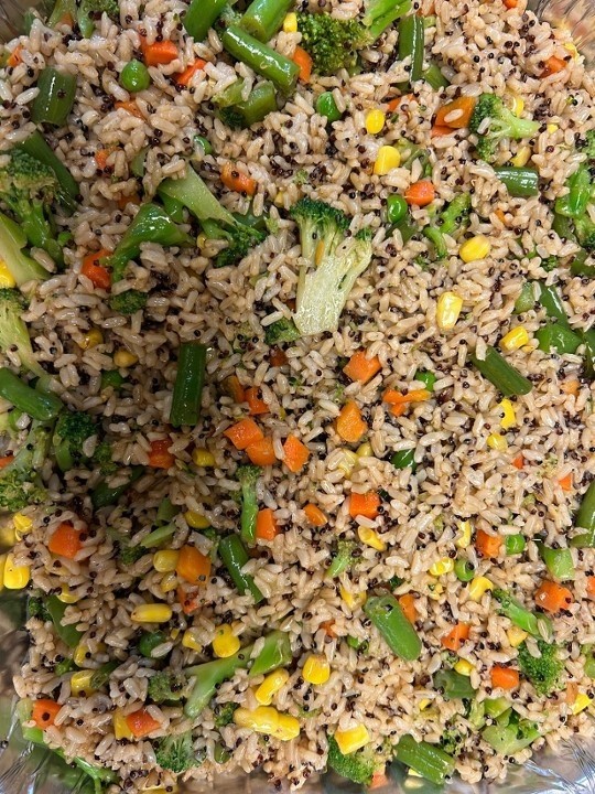 Yeah Man Reggae Medley Quinoa Flax sed Rice Peas, Cabbage , Carrots Peppers