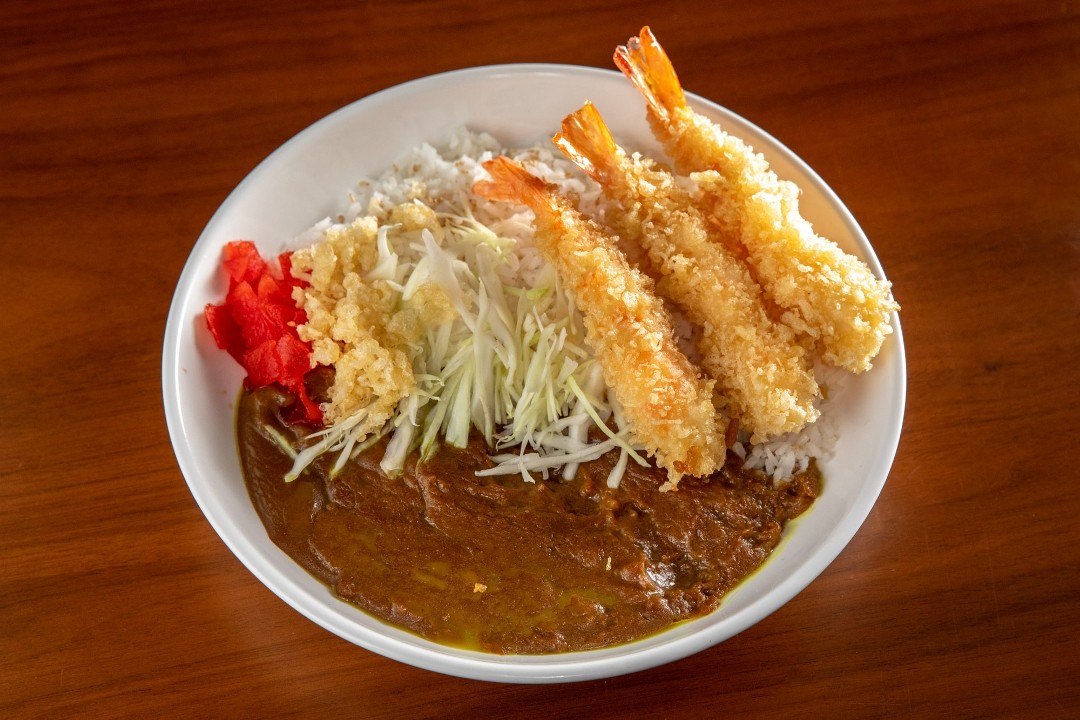 R6 Curry Shrimp Tempura (3pcs) Rice Set