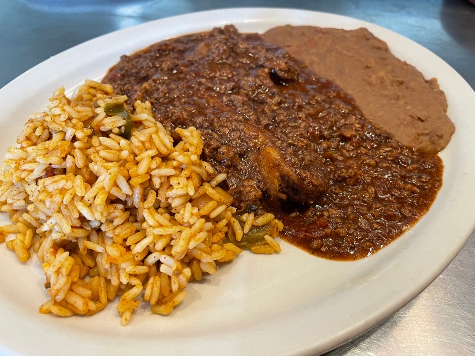 #6 TAMALES WITH CHILI, RICE & BEANS