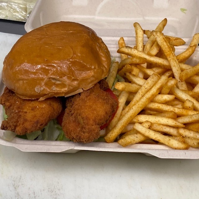 Chicken Po'Boy and Fries