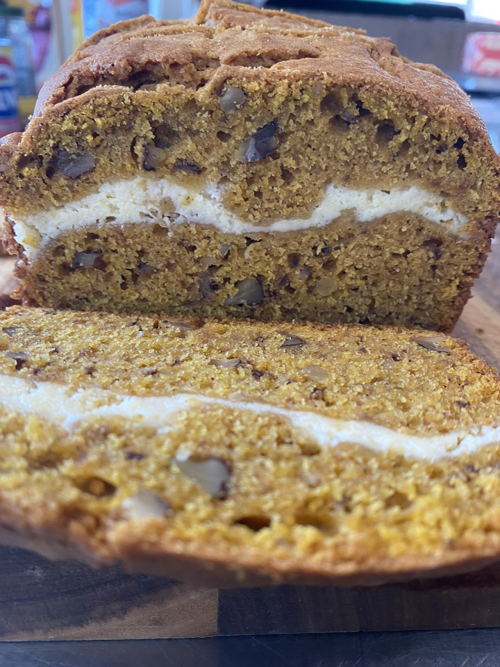 Pumpkin Bread with Cream Cheese filling