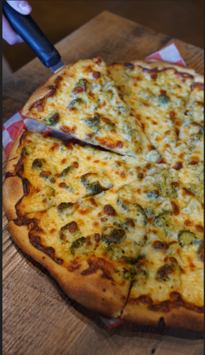 Broccoli and Cheese Pizza