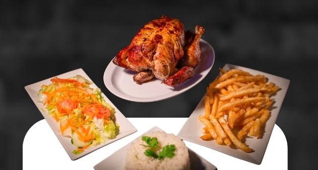 1 POLLO 3 ACOMPANANTES /1 WHOLE CHICKEN WITH 3 SIDES