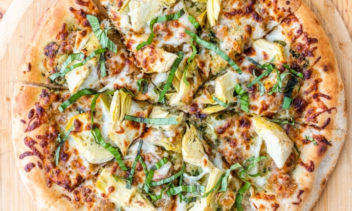 roasted artichoke pizza