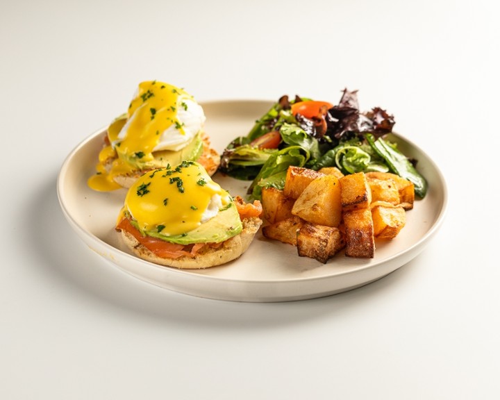 Alaskan Salmon Avocado Benedict (Eggs Royale)