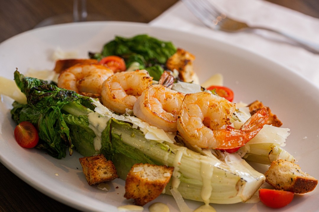 Grilled Romaine Hearts with Shrimp