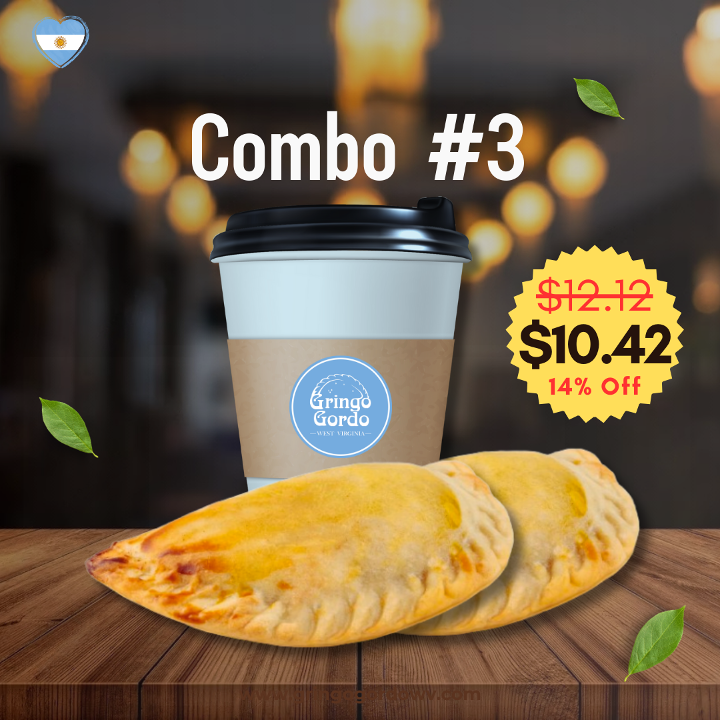 Combo #3: 2 Empanadas + American Coffee