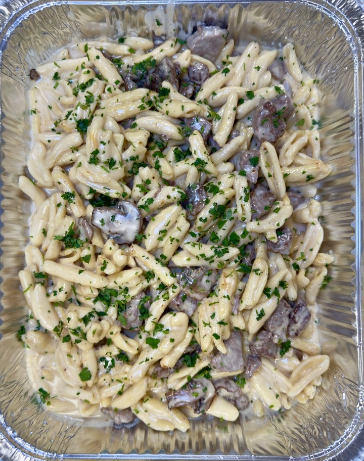 Cavatelli with Filet & Mushrooms- 1/2 Tray