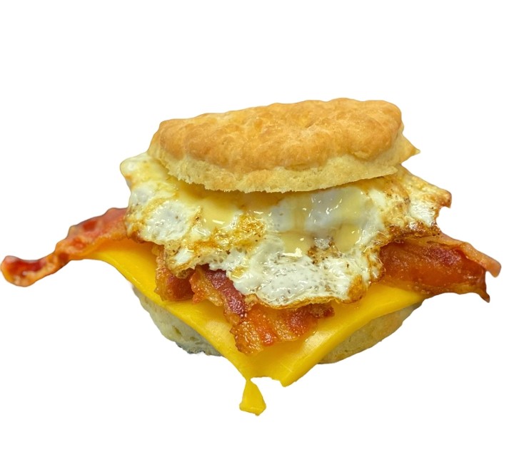 Breakfast egg sandwich On a Biscuit