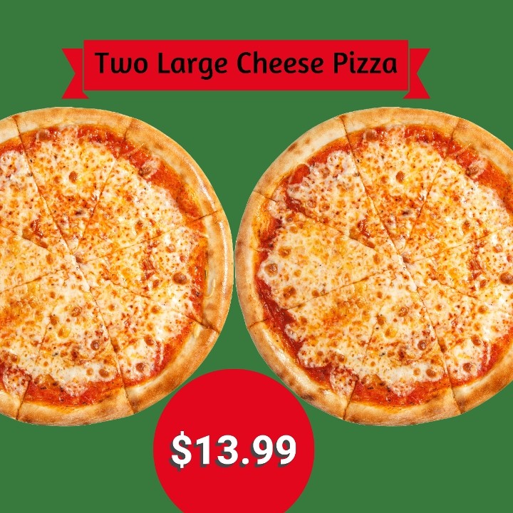 Two Large Cheese Pizza