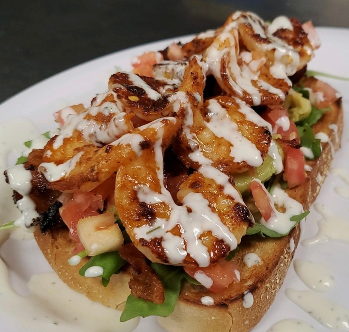 BUFFALO SHRIMP AVO TOAST