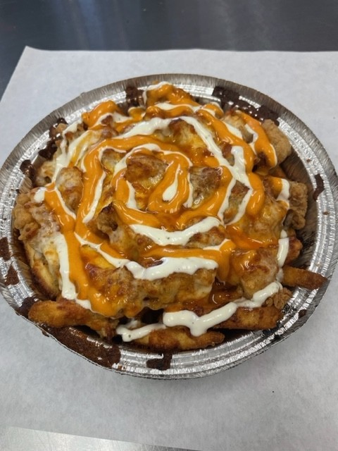 Buffalo Chicken Baked Fries