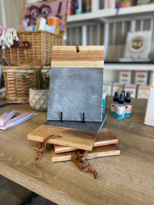 Black Marble Wood Square Cutting Board Small