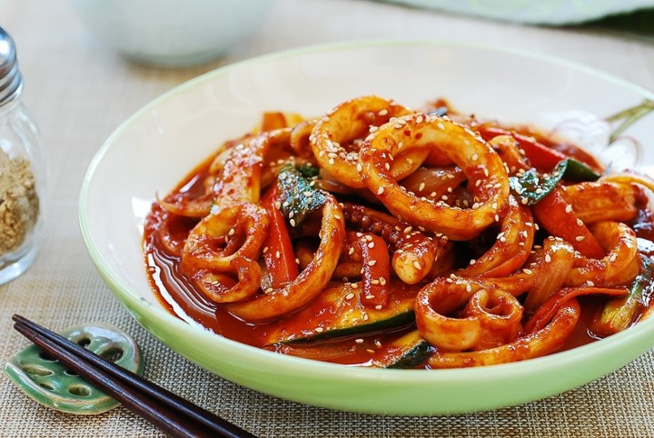 Spicy Squid Stir-fry (Ojingeo-bokkeum)