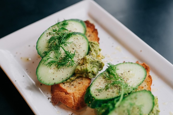 Cucumber dill avocado toast