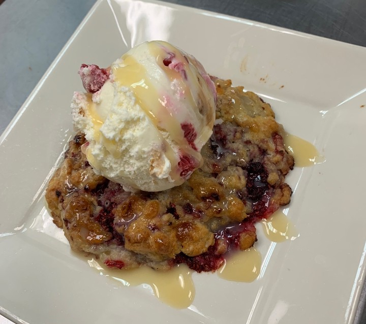 Raspberry White Chocolate Scone with Gelato