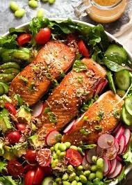 Salmon Salad with Asian Ginger Sesame Dressing