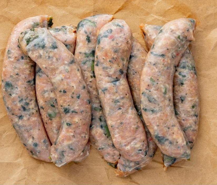 Spinach, Feta and Chicken Sausage Sausage