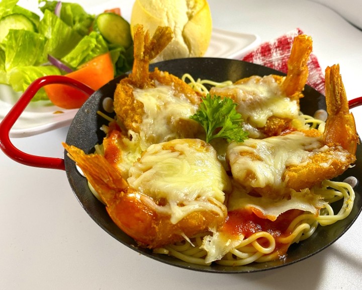 Shrimp Parmesan w/Linguine