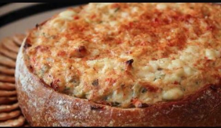 Crab Dip Filled Bread Bowl