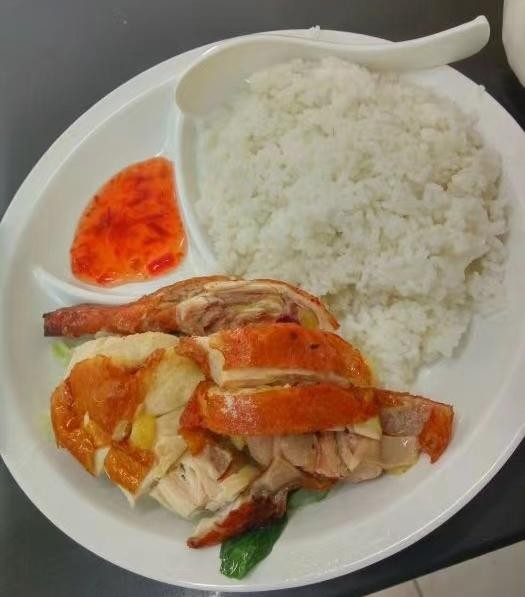 Braised Chicken Drumstick w/Veggies And Rice （No Spicy）红烧鸡腿饭+蔬菜