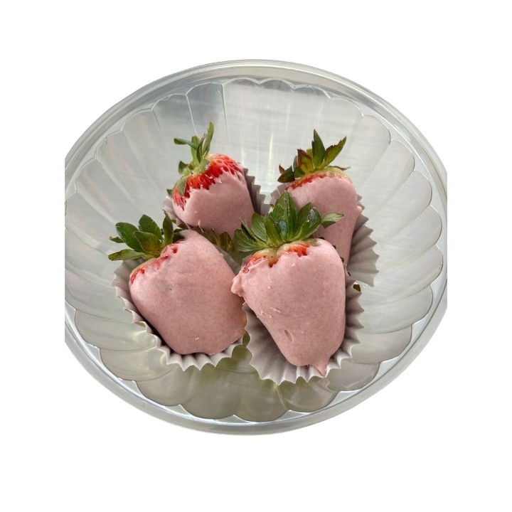 White Vegan Chocolate Covered Strawberries-set of 4
